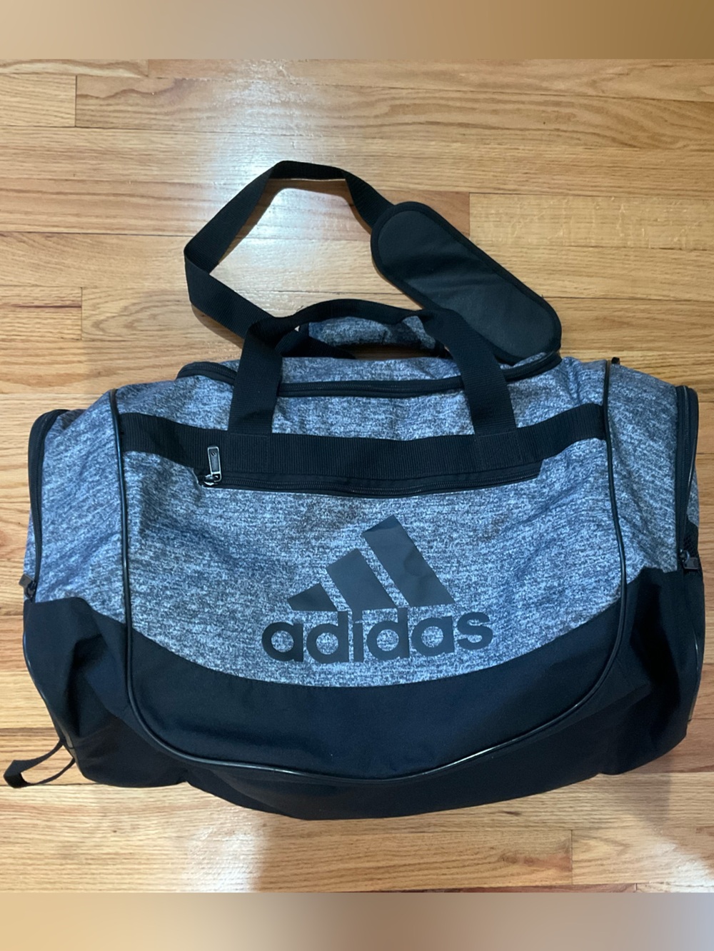 adidas Black & Heather Gray Men's Duffel Bag